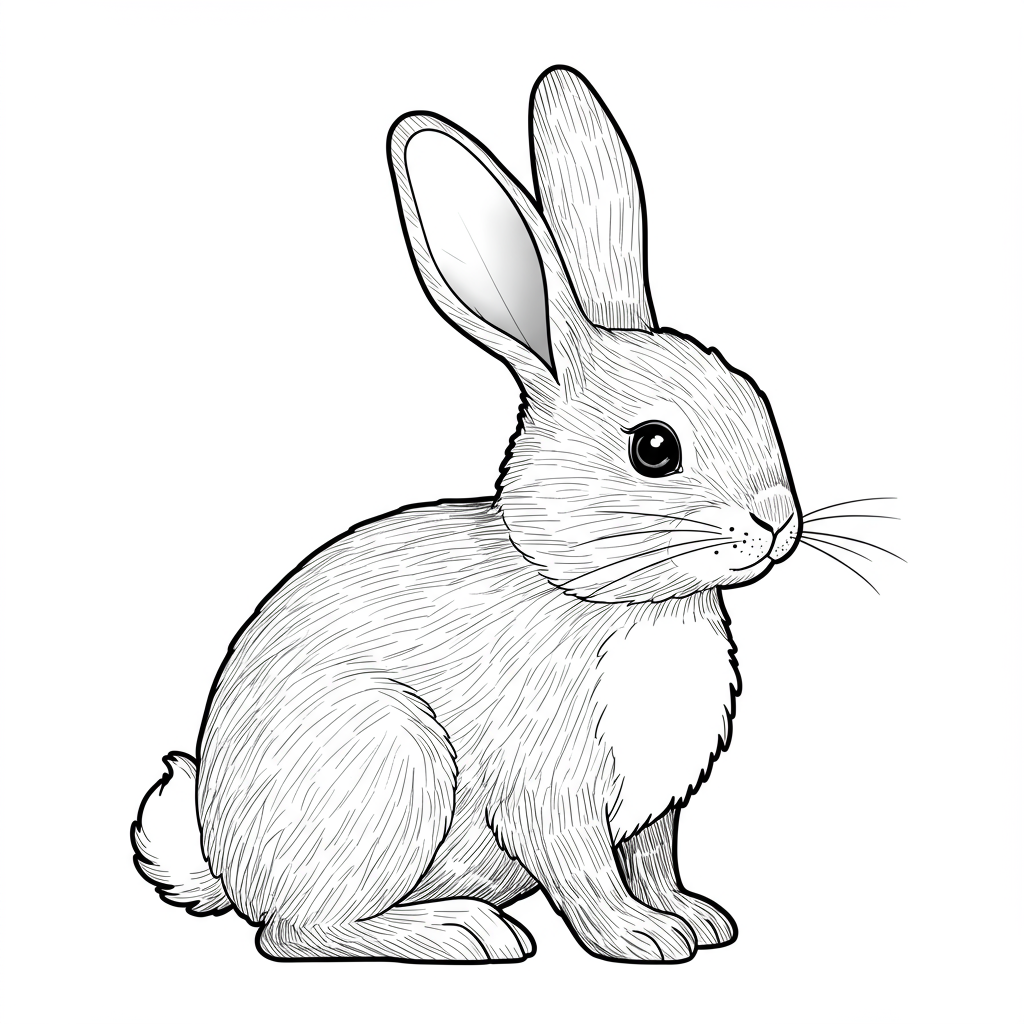 easter bunny portrait coloring page