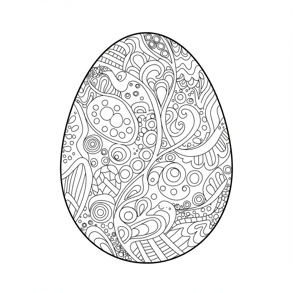 easter egg abstract coloring page