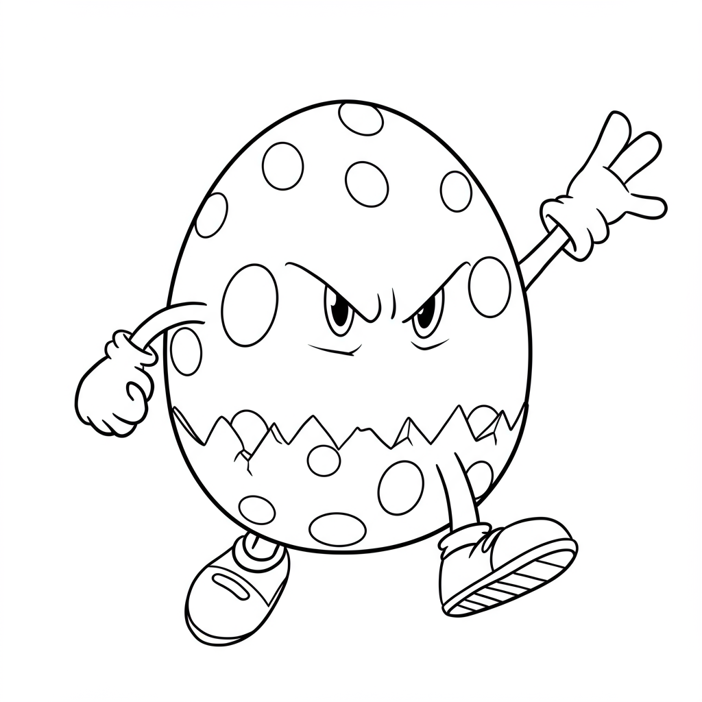easter egg action coloring page
