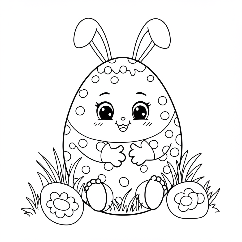 easter egg baby coloring page