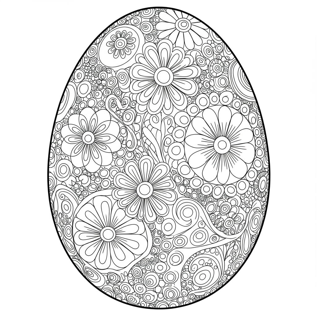 easter egg decorative coloring page
