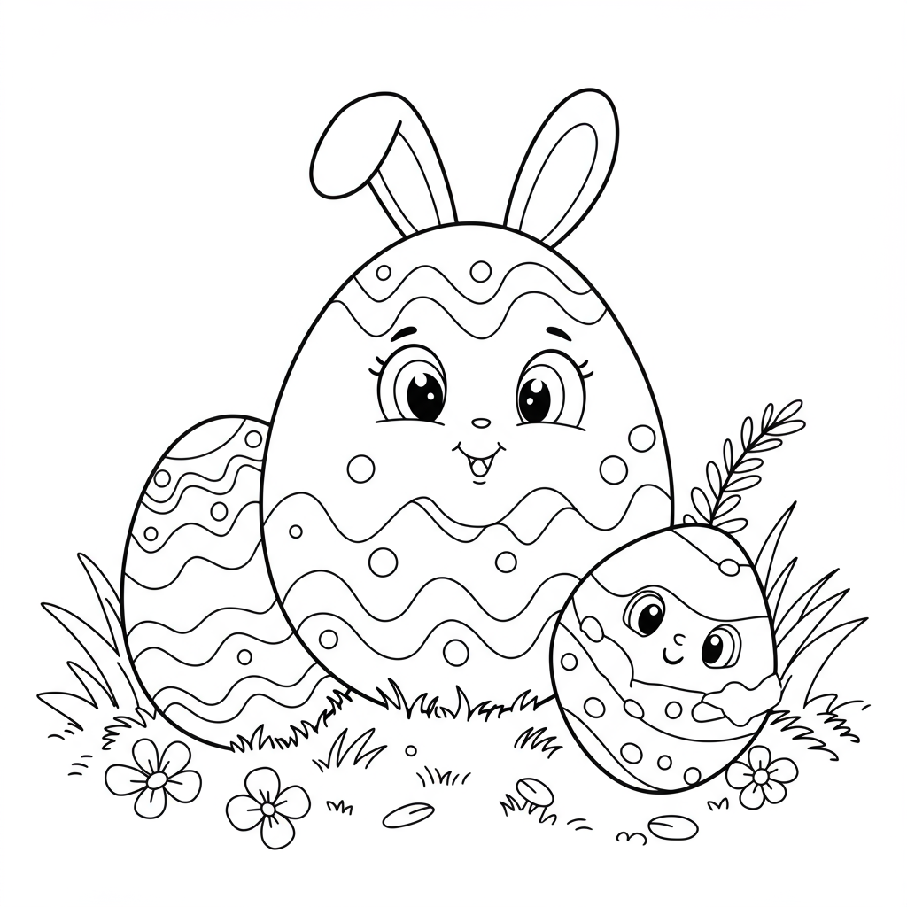 easter egg educational coloring page