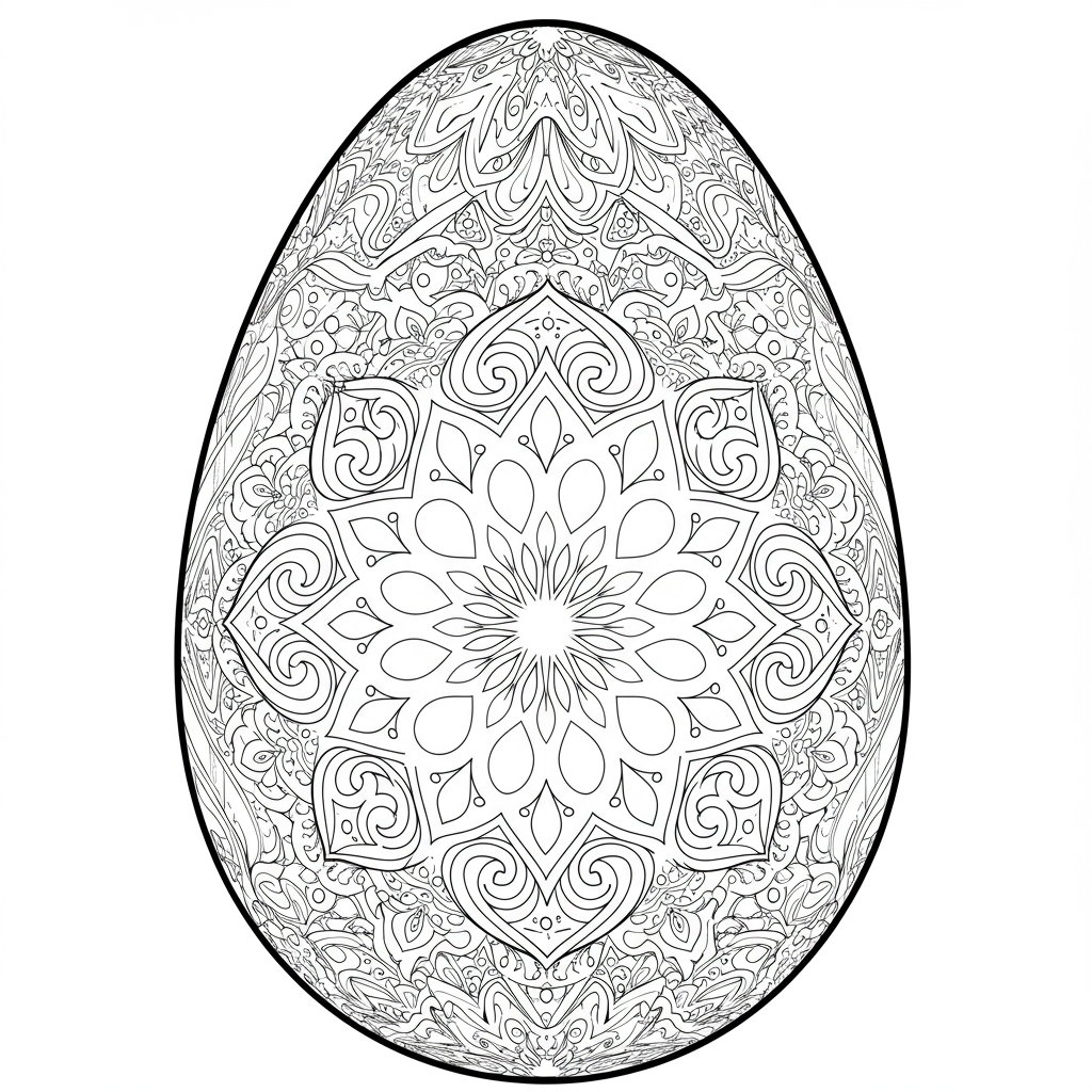 easter egg mandala coloring page