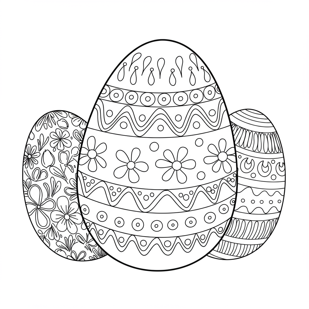 easter egg pattern coloring page