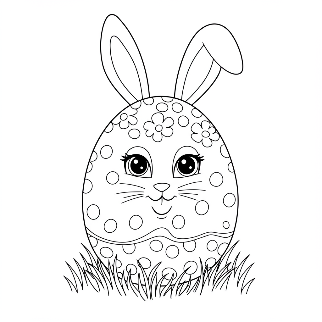 easter egg portrait coloring page