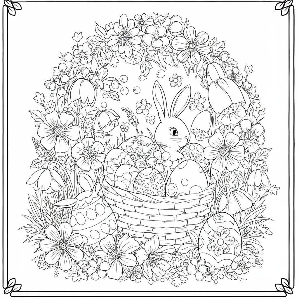 disegni da colorare pasqua gratis fiori