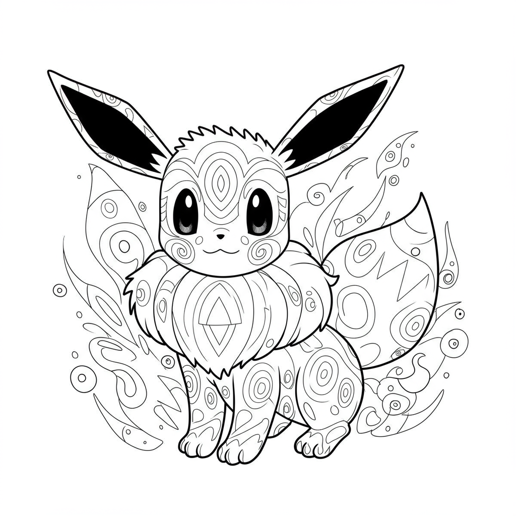 eevee abstract coloring page