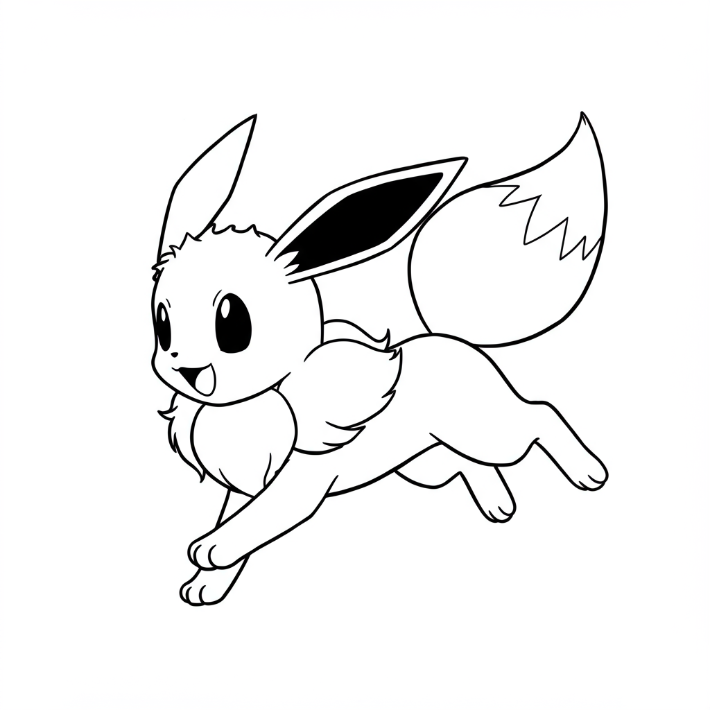eevee action coloring page