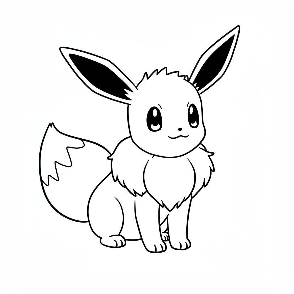 eevee cartoon coloring page