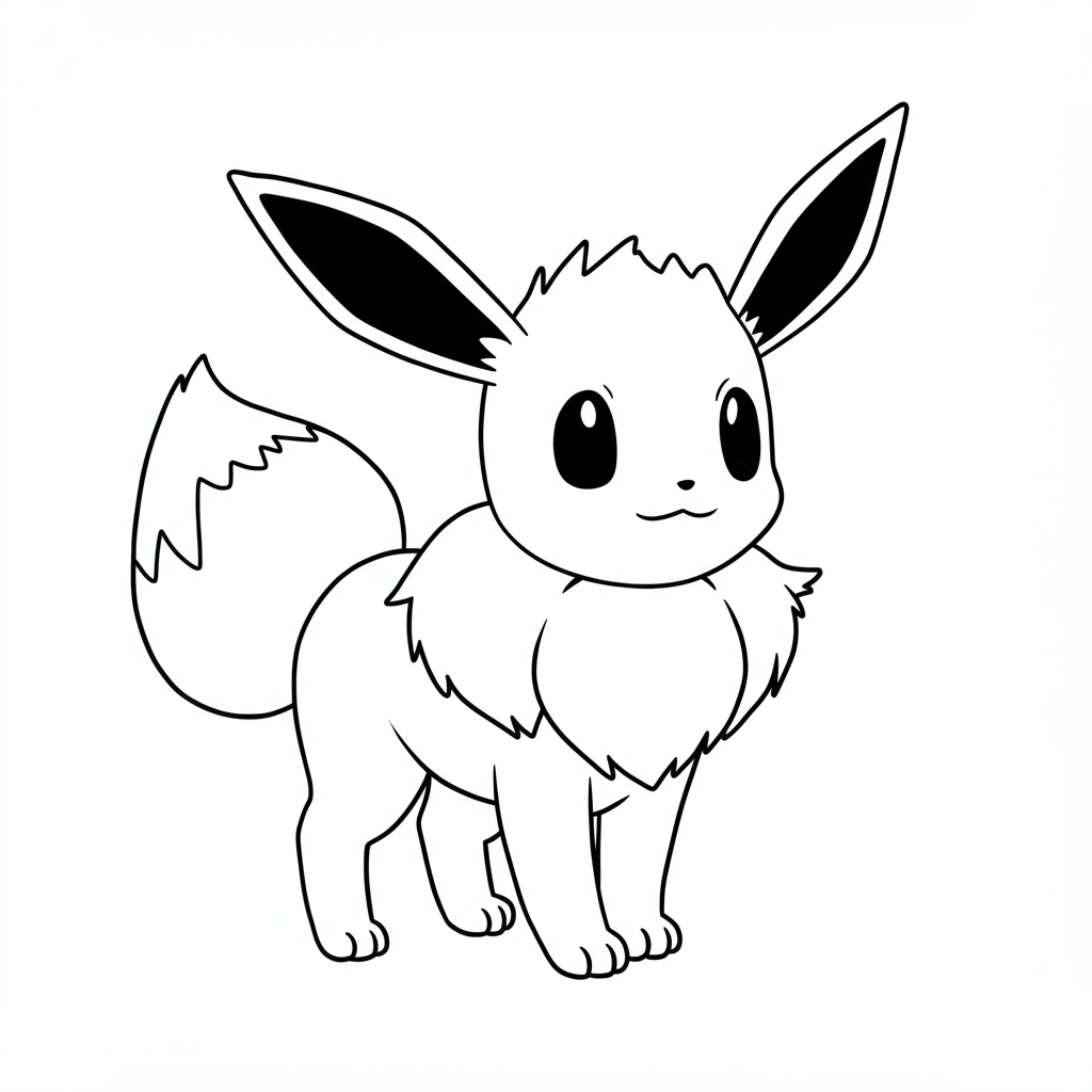 eevee educational coloring page
