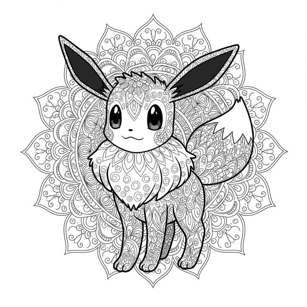 eevee mandala coloring page