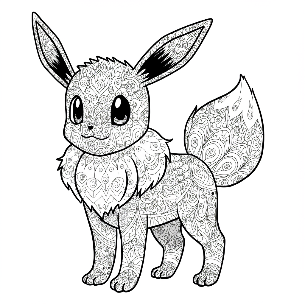 eevee pattern coloring page