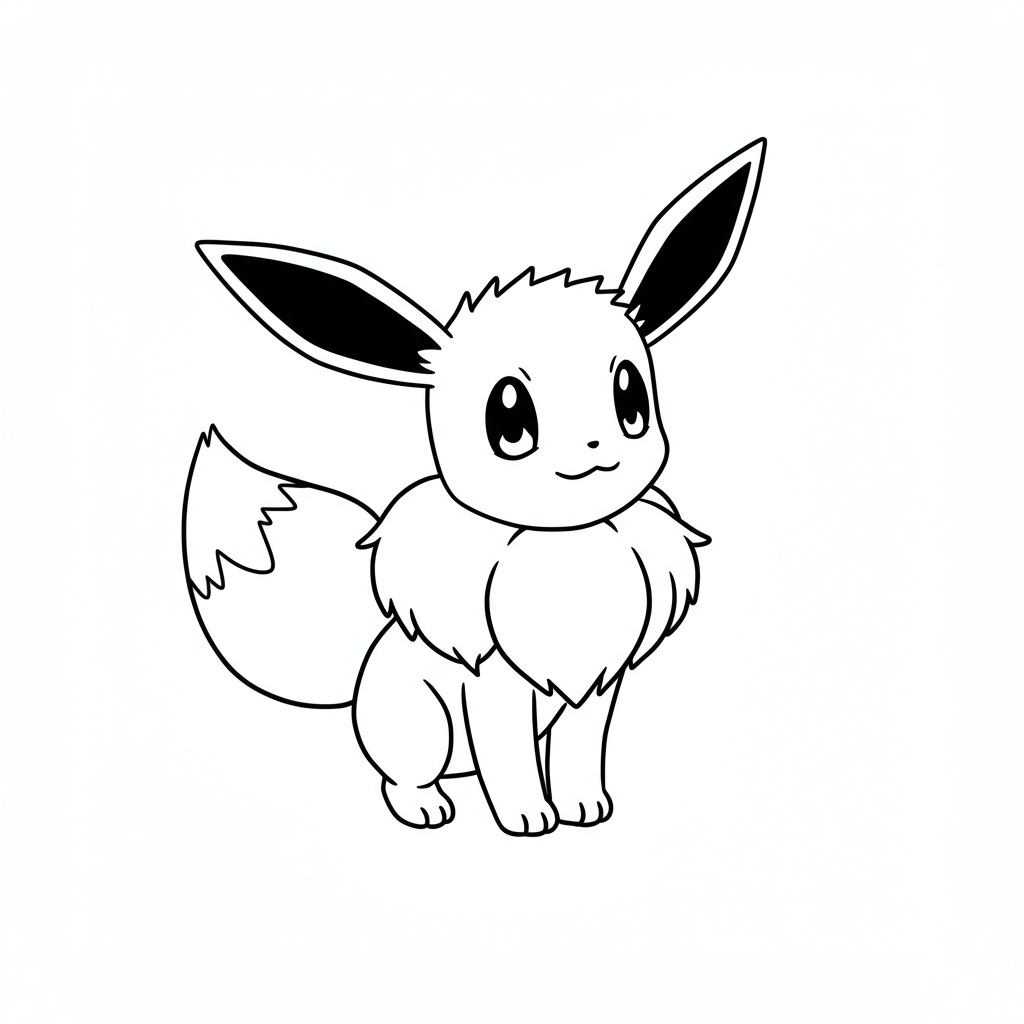 eevee simple coloring page