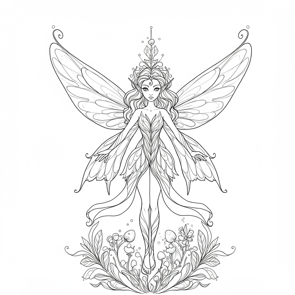 fairy printables abstract coloring page