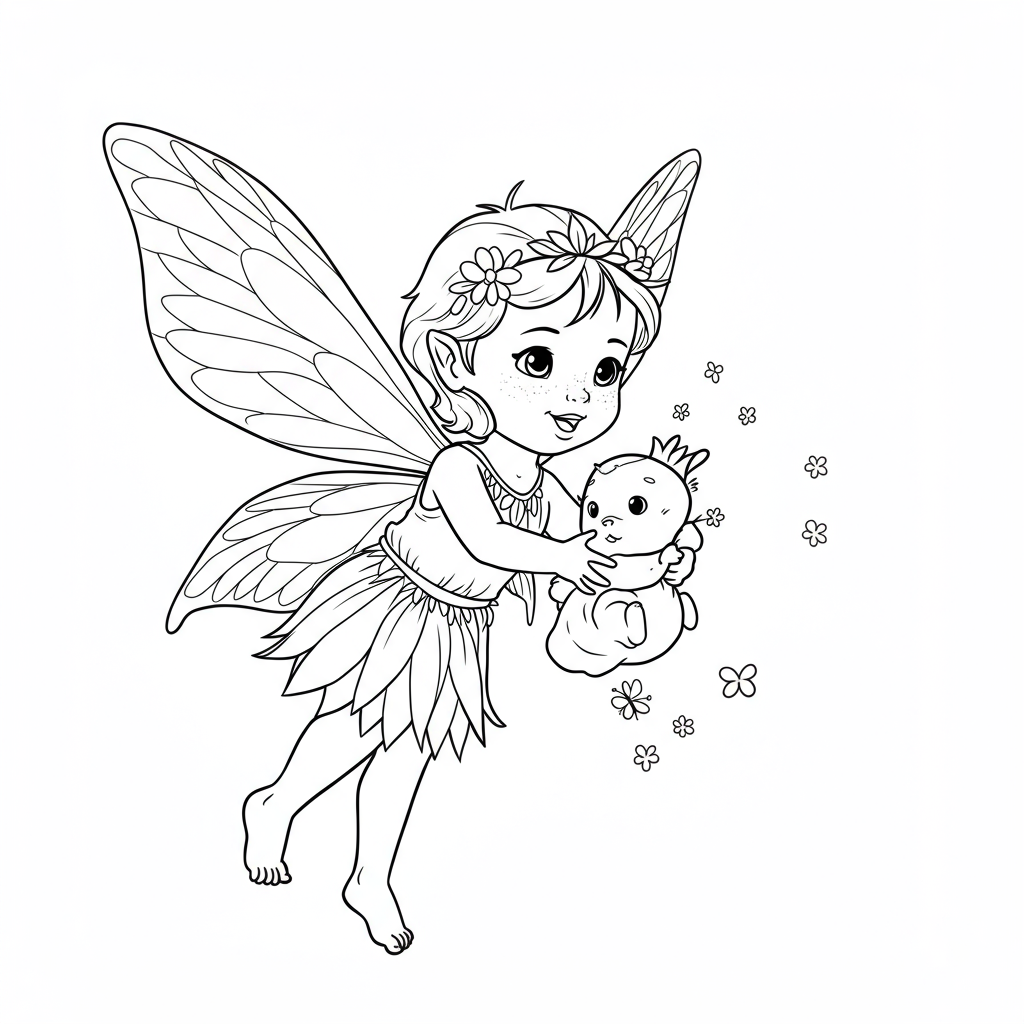 fairy printables baby coloring page
