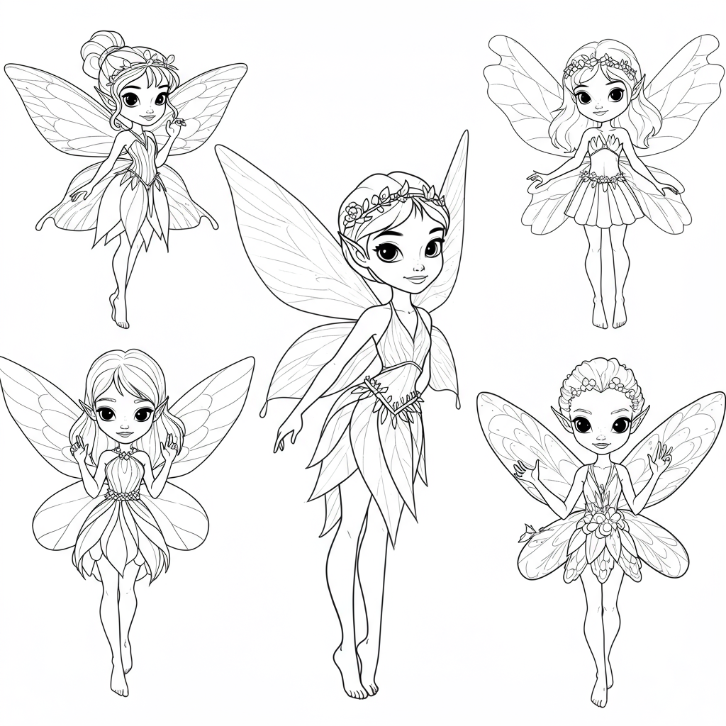 fairy printables cartoon coloring page