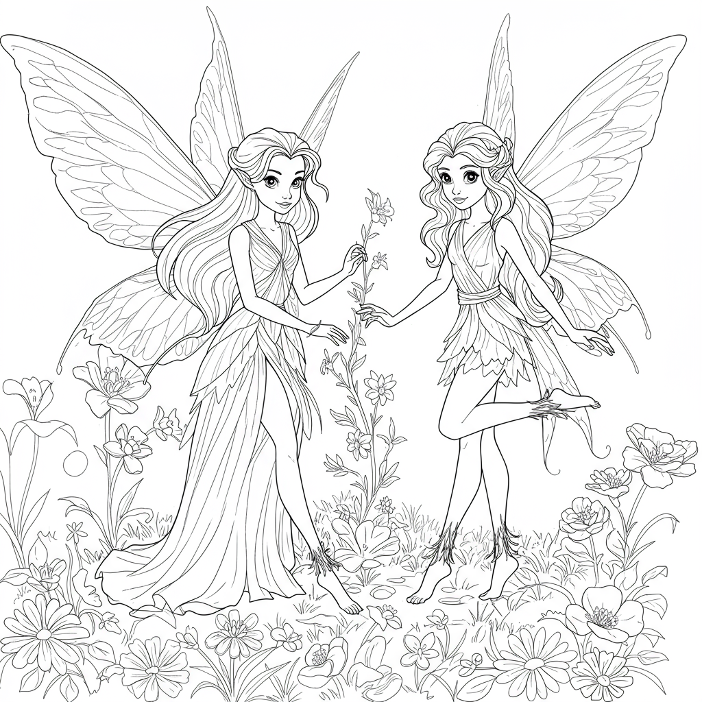 fairy printables easy coloring page