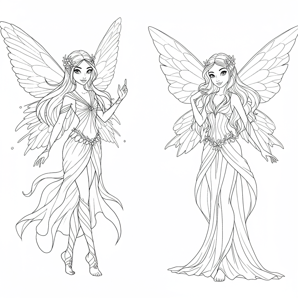 fairy printables portrait coloring page