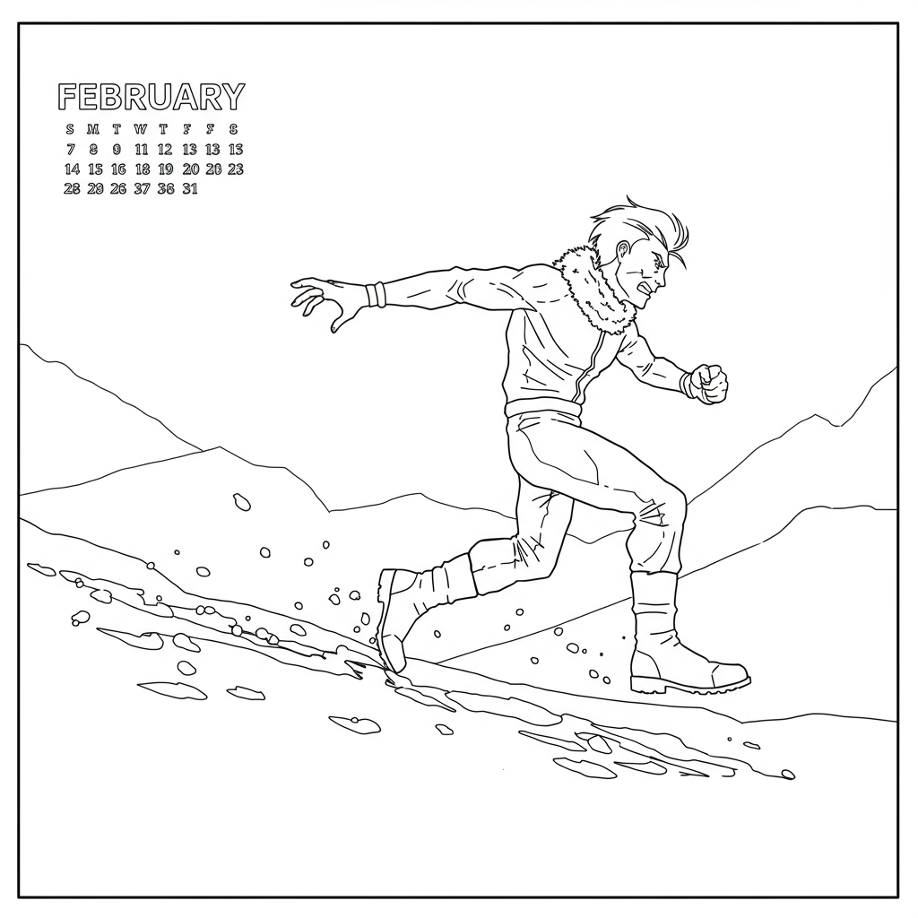february action coloring page