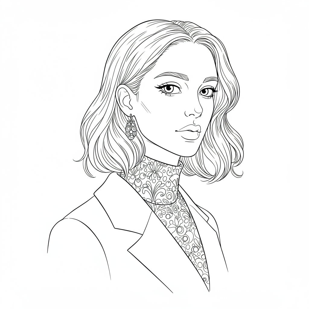 february portrait coloring page