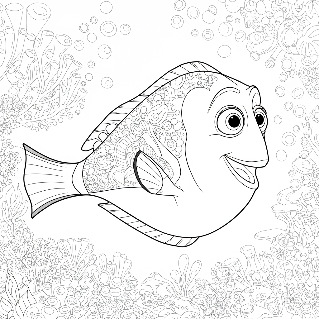 finding nemo decorative coloring page