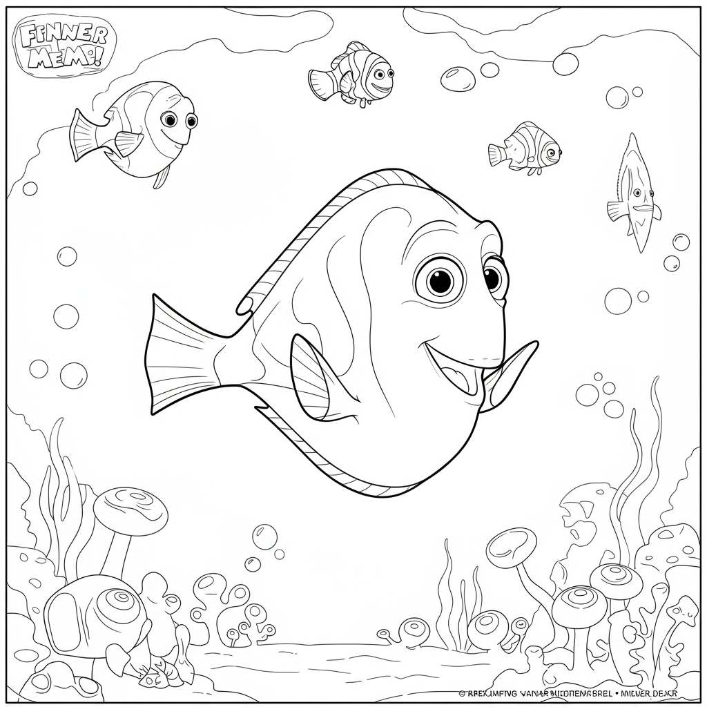 finding nemo educational coloring page