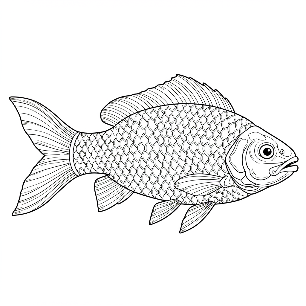 fish detailed coloring page