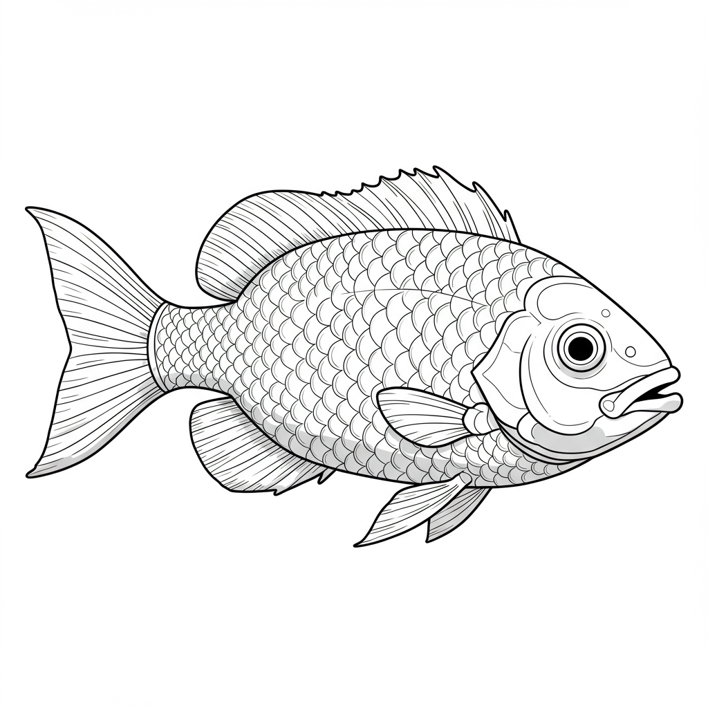 fish portrait coloring page