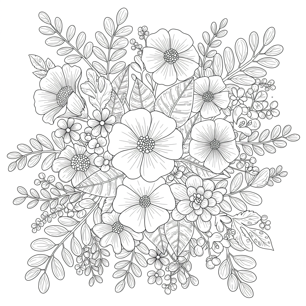 bloemen kleurplaat