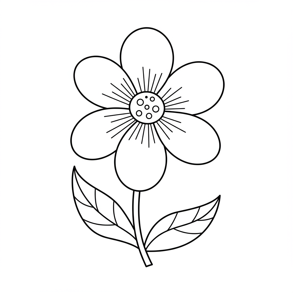 flower baby coloring page
