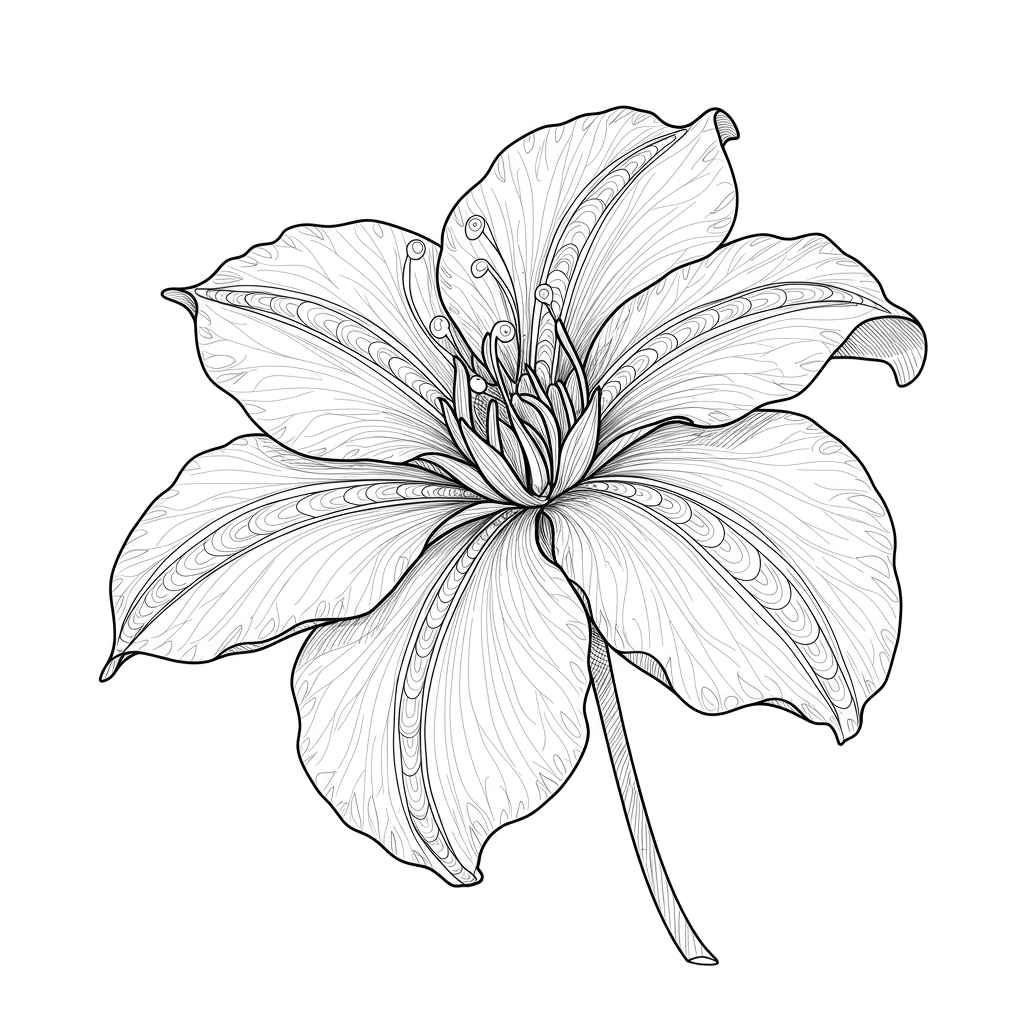 flower decorative coloring page