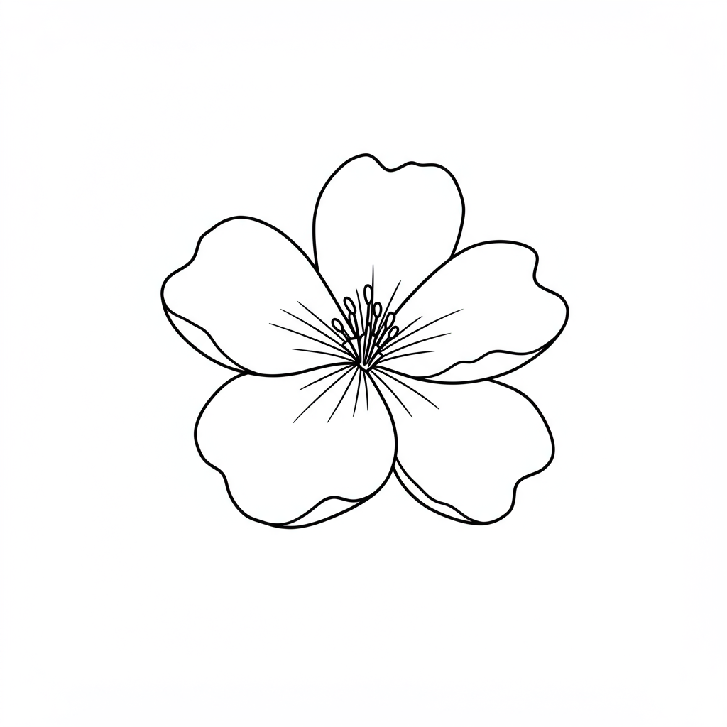 flower easy coloring page