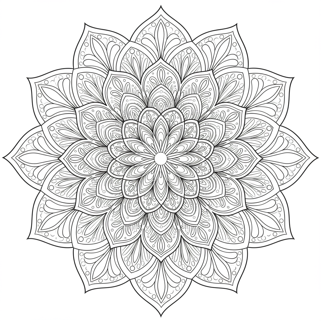 flower mandala coloring page