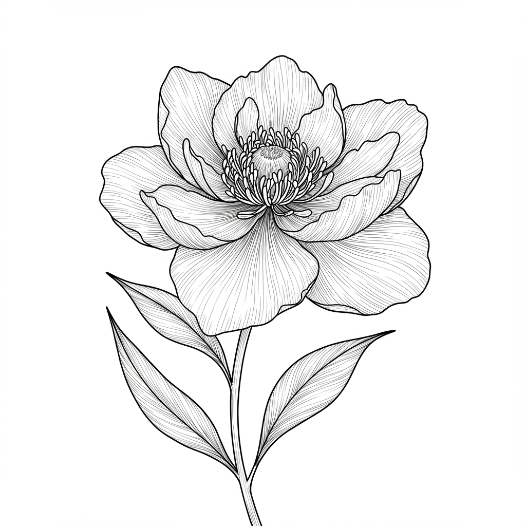 flower portrait coloring page