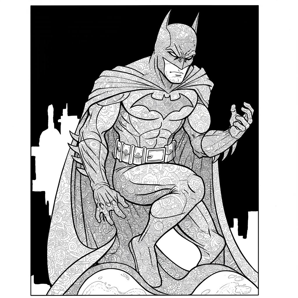 dla abstrakcyjnej kolorowanki z batmanem