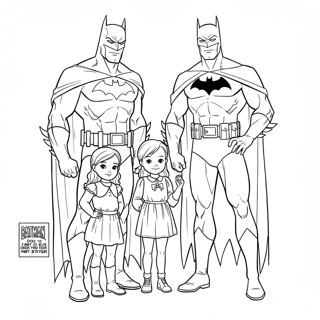 dla rodzinnej kolorowanki z batmanem