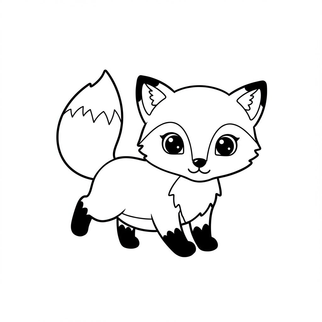 fox baby coloring page