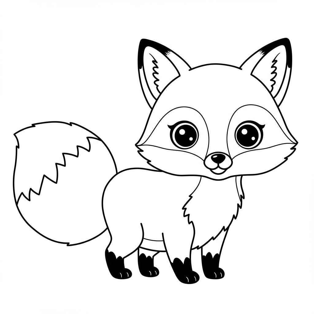 fox cute coloring page