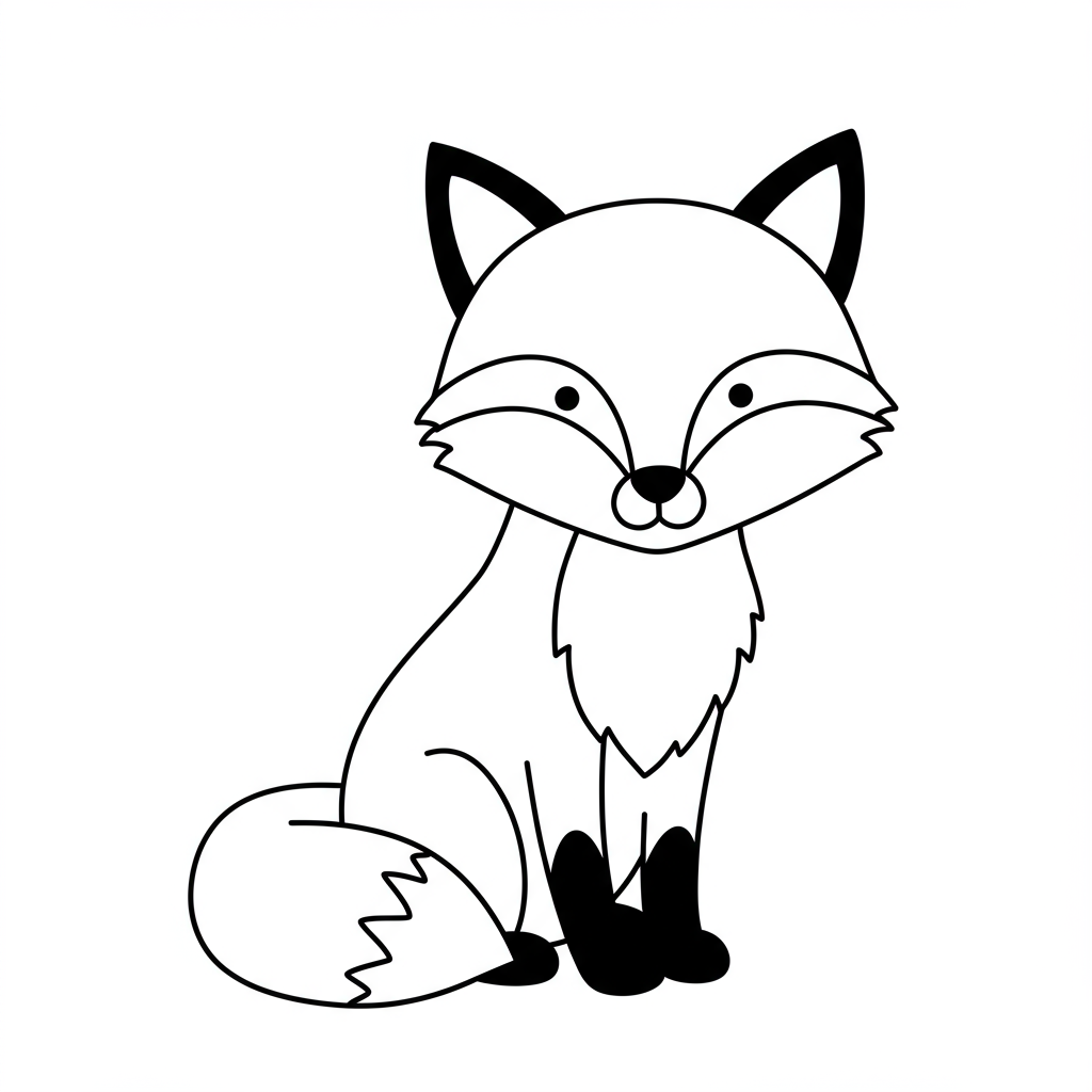 fox easy coloring page