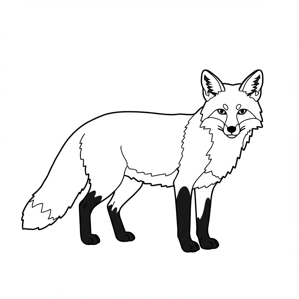 fox educational coloring page