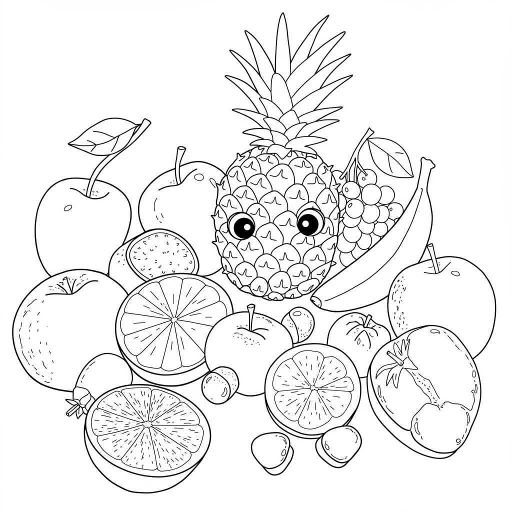fruits for baby coloring page