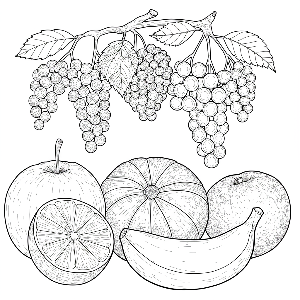 fruits for decorative coloring page