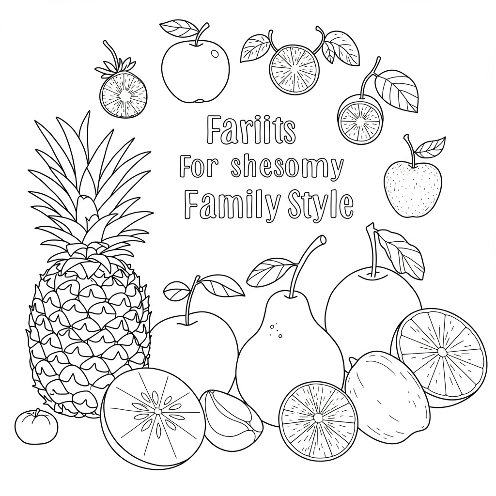 fruits for family coloring page