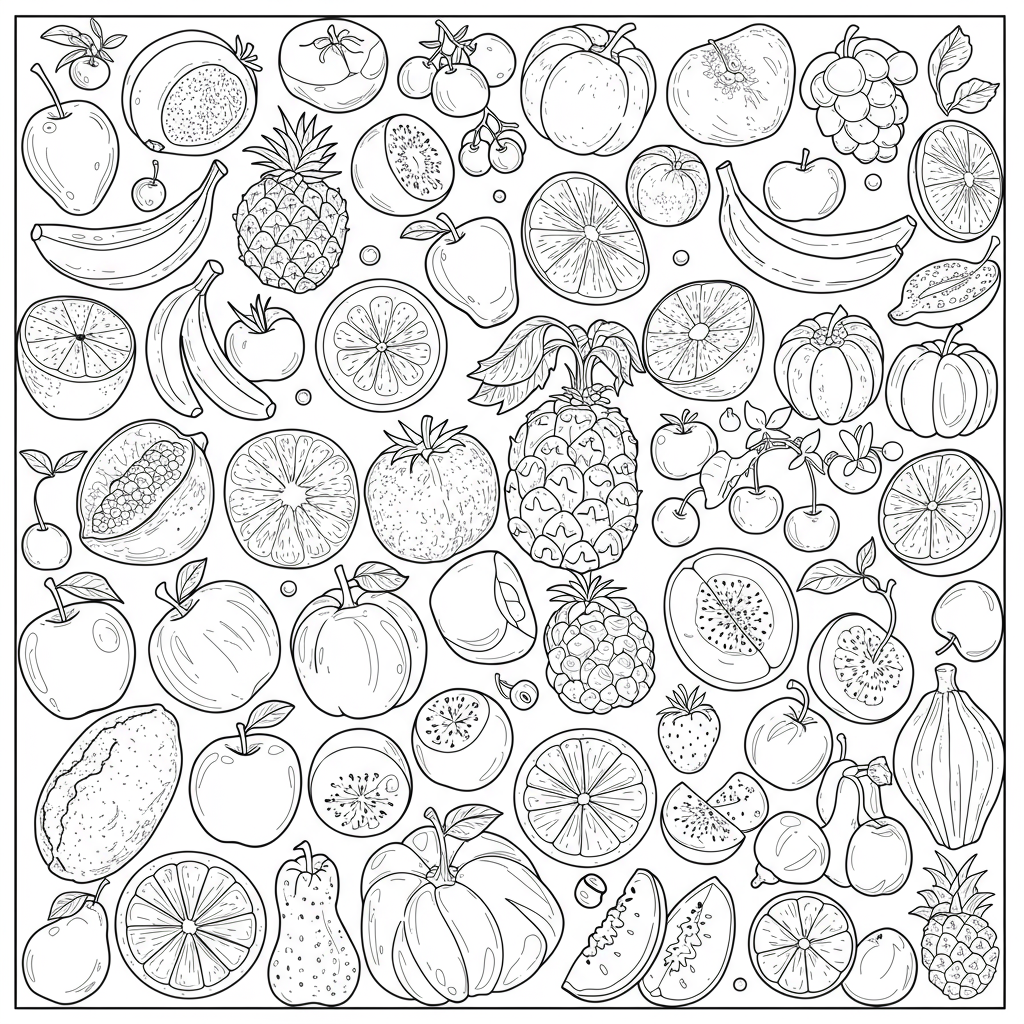 fruits for pattern coloring page