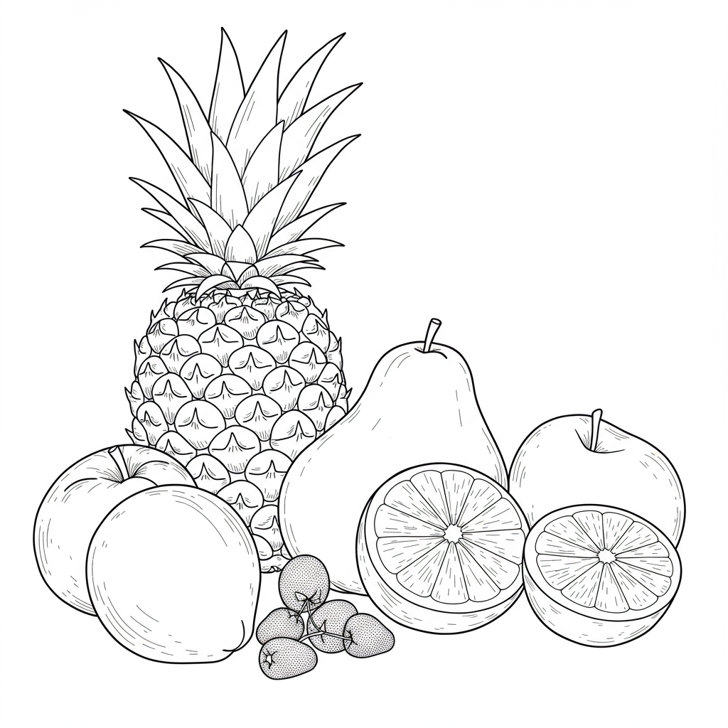 fruits for portrait coloring page