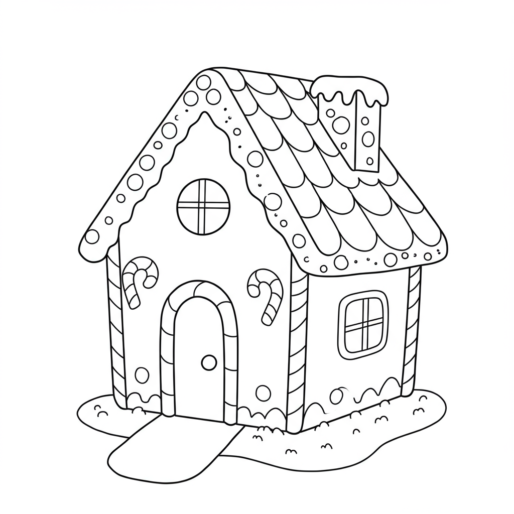 Lebkuchenhaus Baby-Malvorlage
