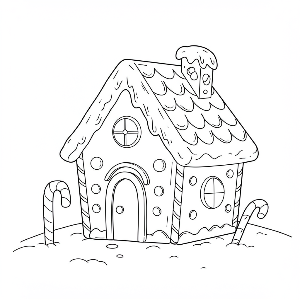Lebkuchenhaus niedliche Malvorlage