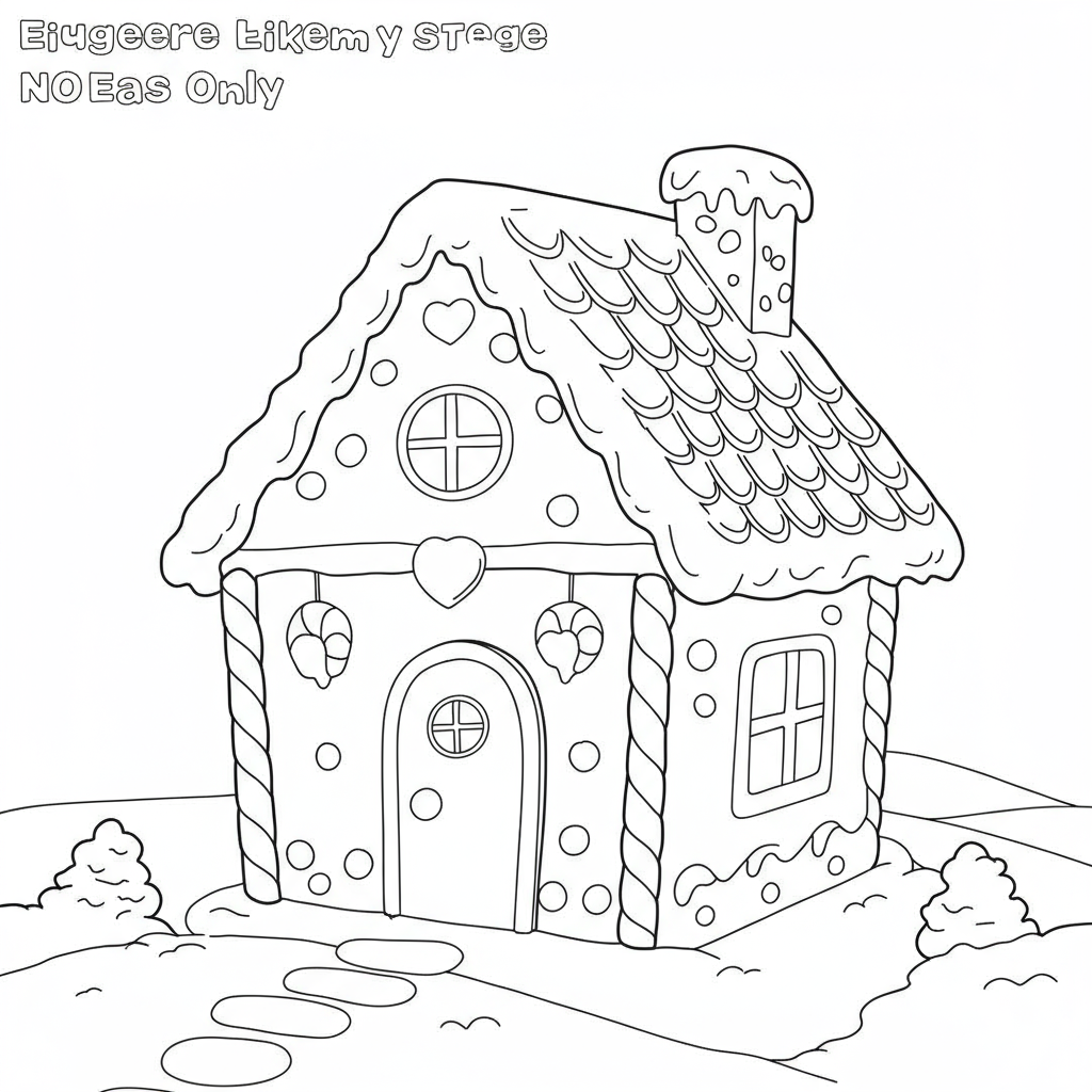 Lebkuchenhaus einfache Malvorlage