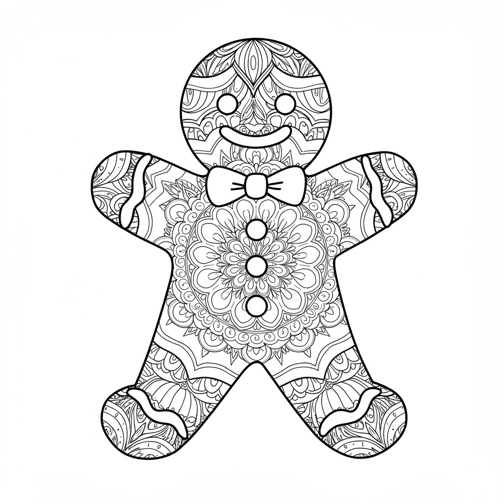 peperkoek mannetje mandala kleurplaat