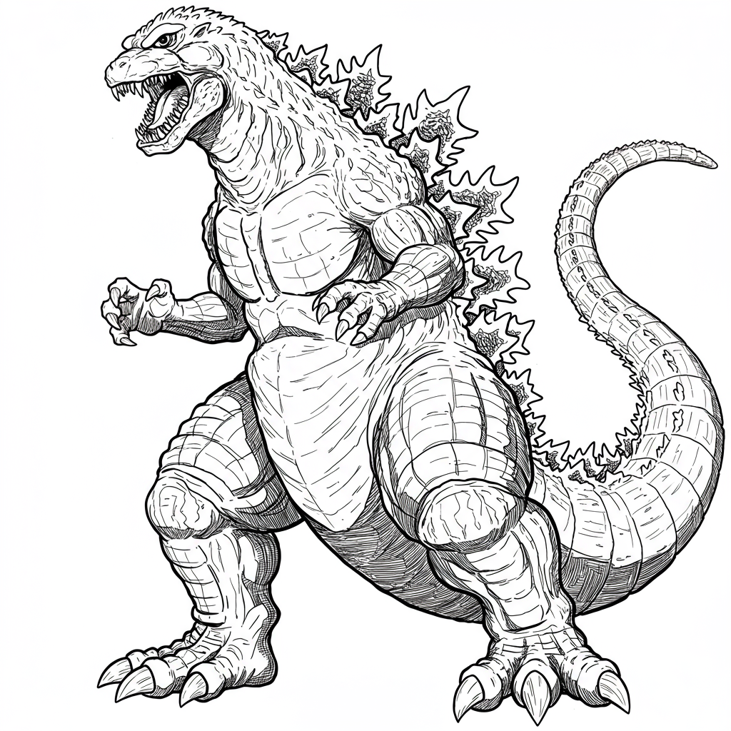 Godzilla Action-Malvorlage